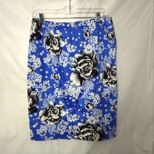 Talbots Cotton Floral Lined Skirt Women's Size 6